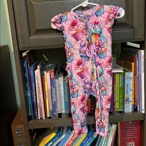 Colorful Cupcake Print Baby Onesie
